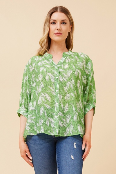 BELINA LEAF PRINT SHIRT
