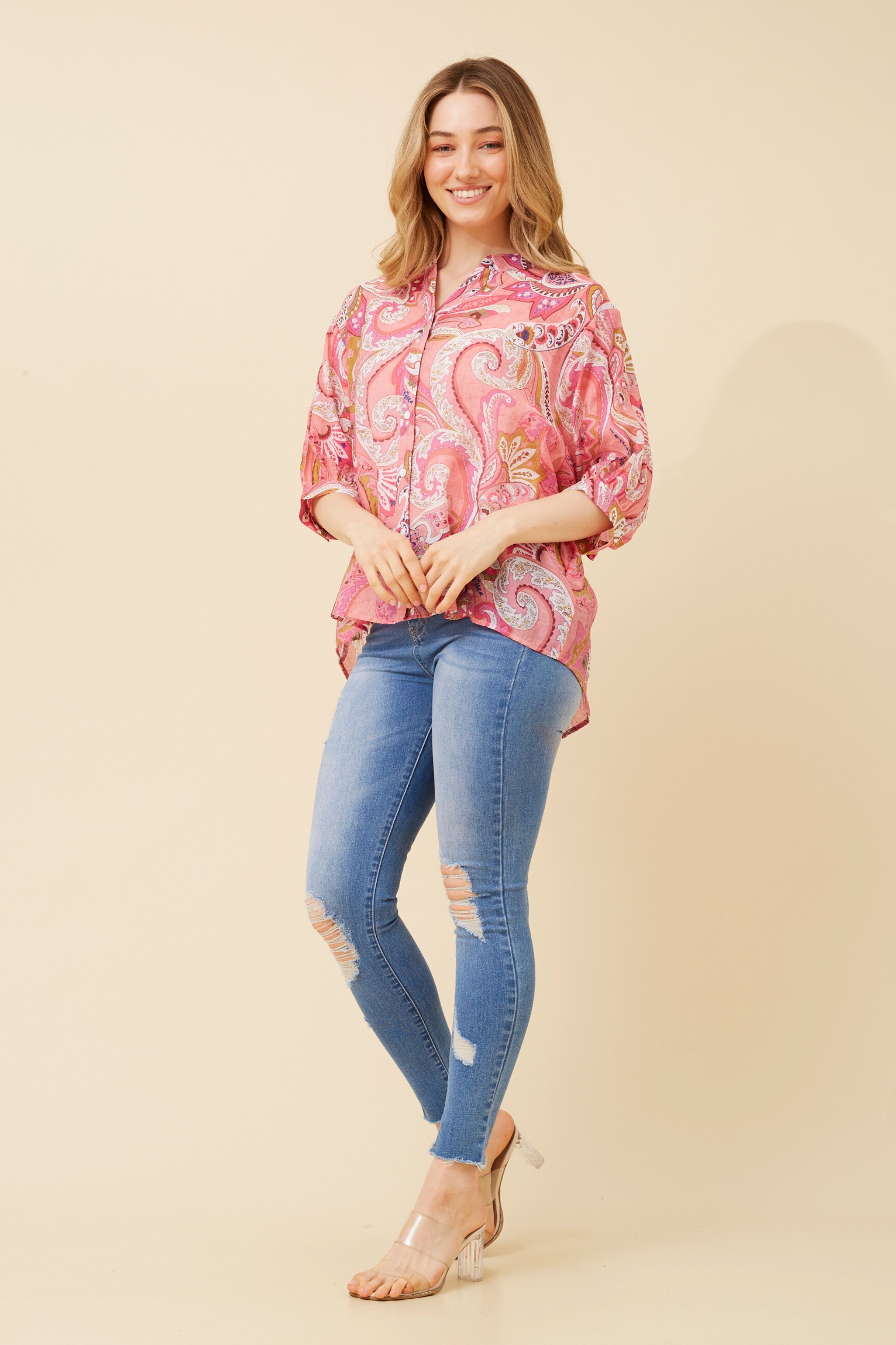 BELINA PAISLEY PRINT SHIRT