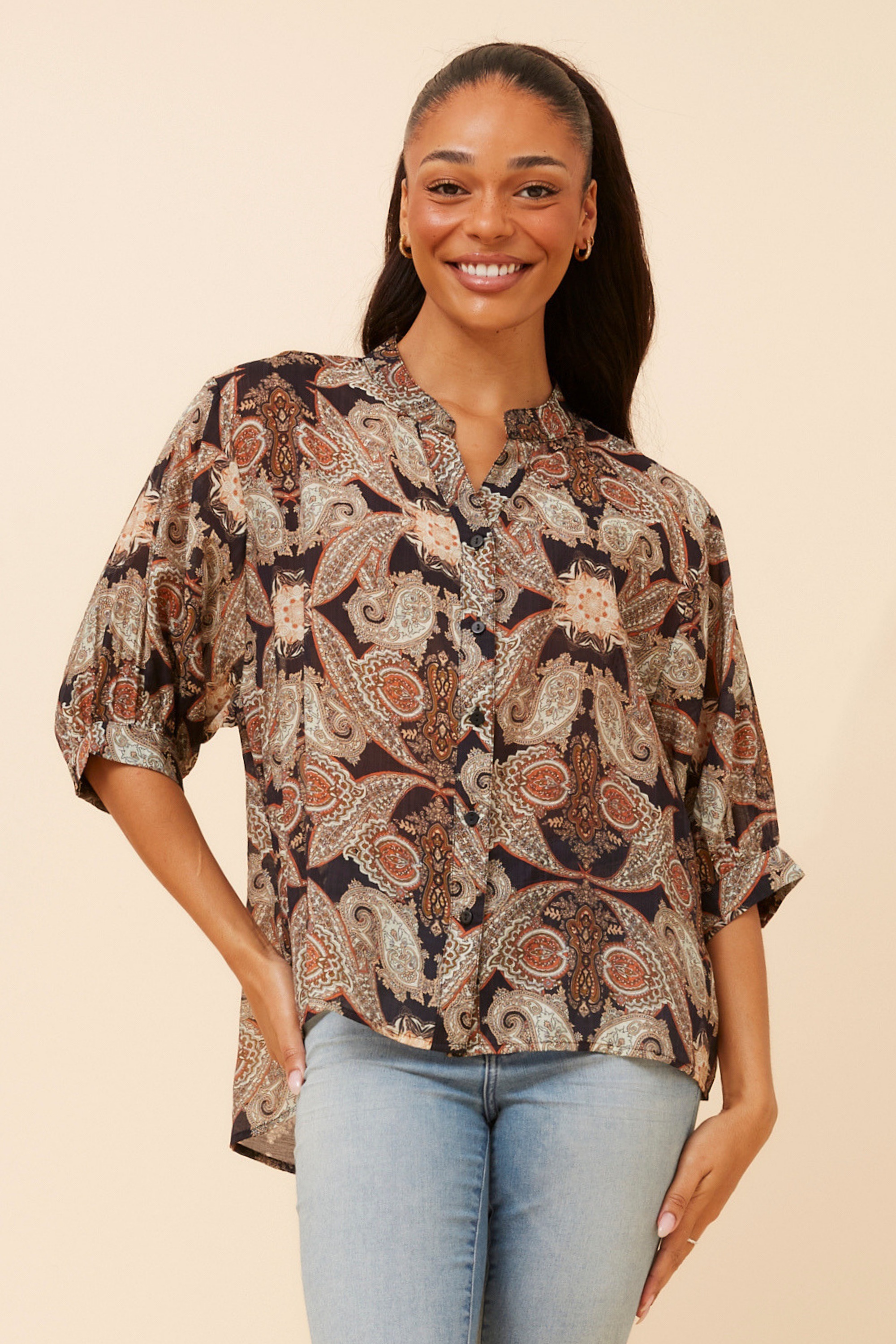 BELINA PAISLEY PRINT SHIRT