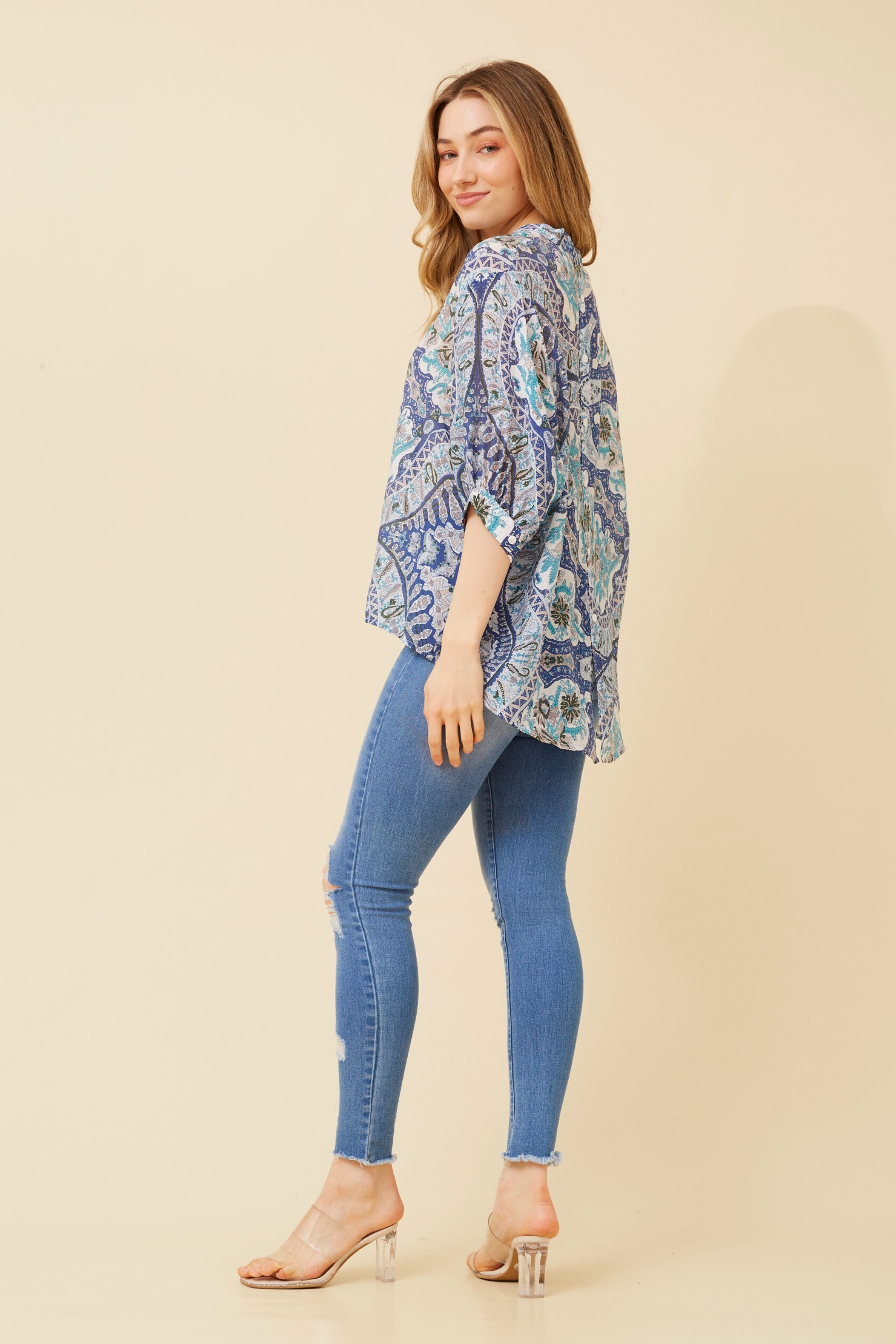 BELINA PAISLEY PRINT TOP