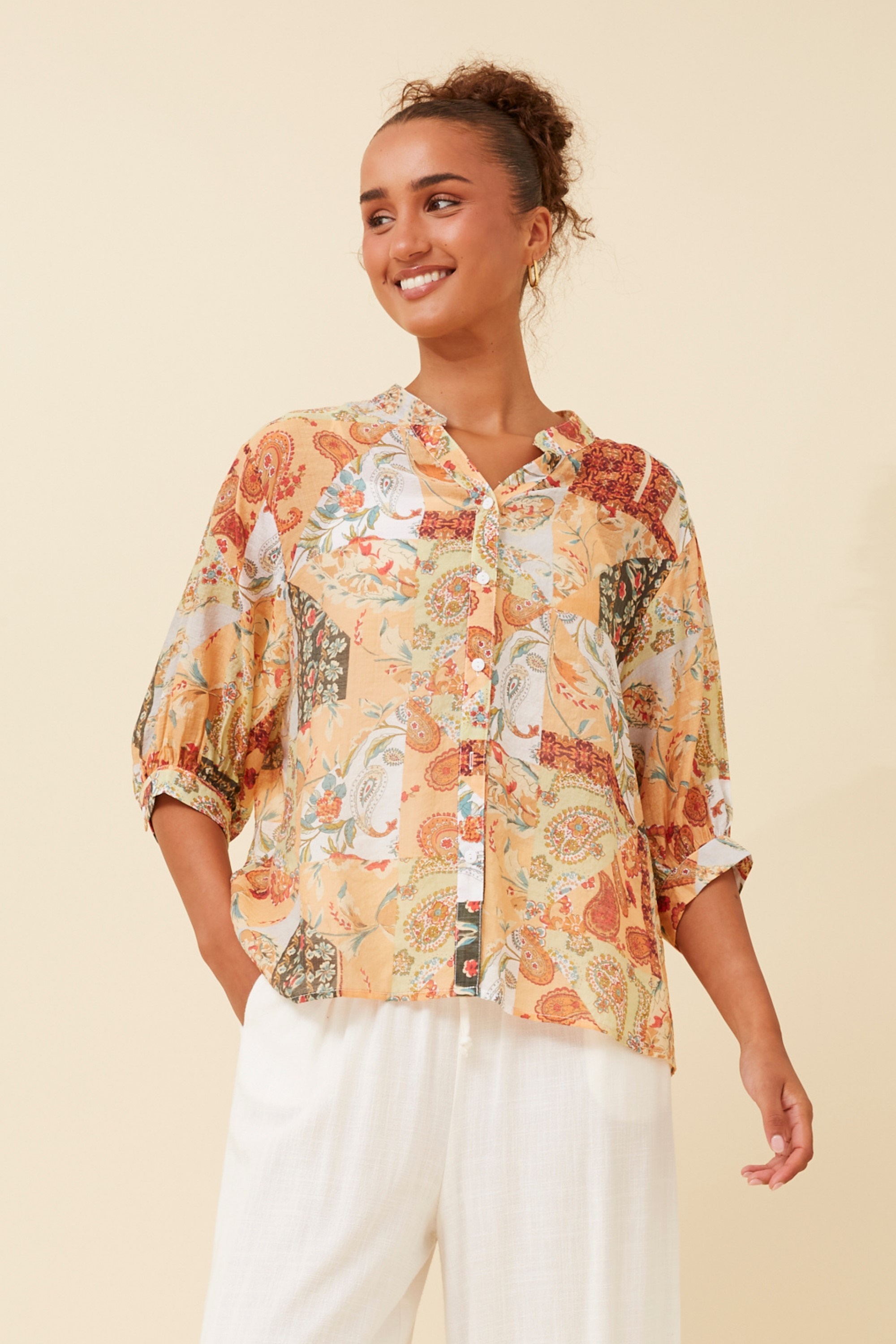 BELINA PAISLEY PRINT TOP