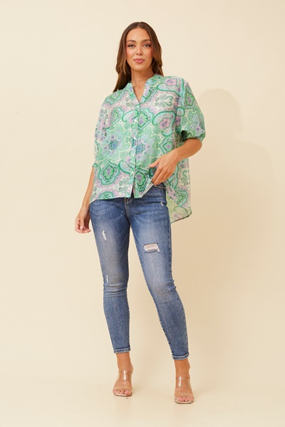BELINA PAISLEY PRINT TOP