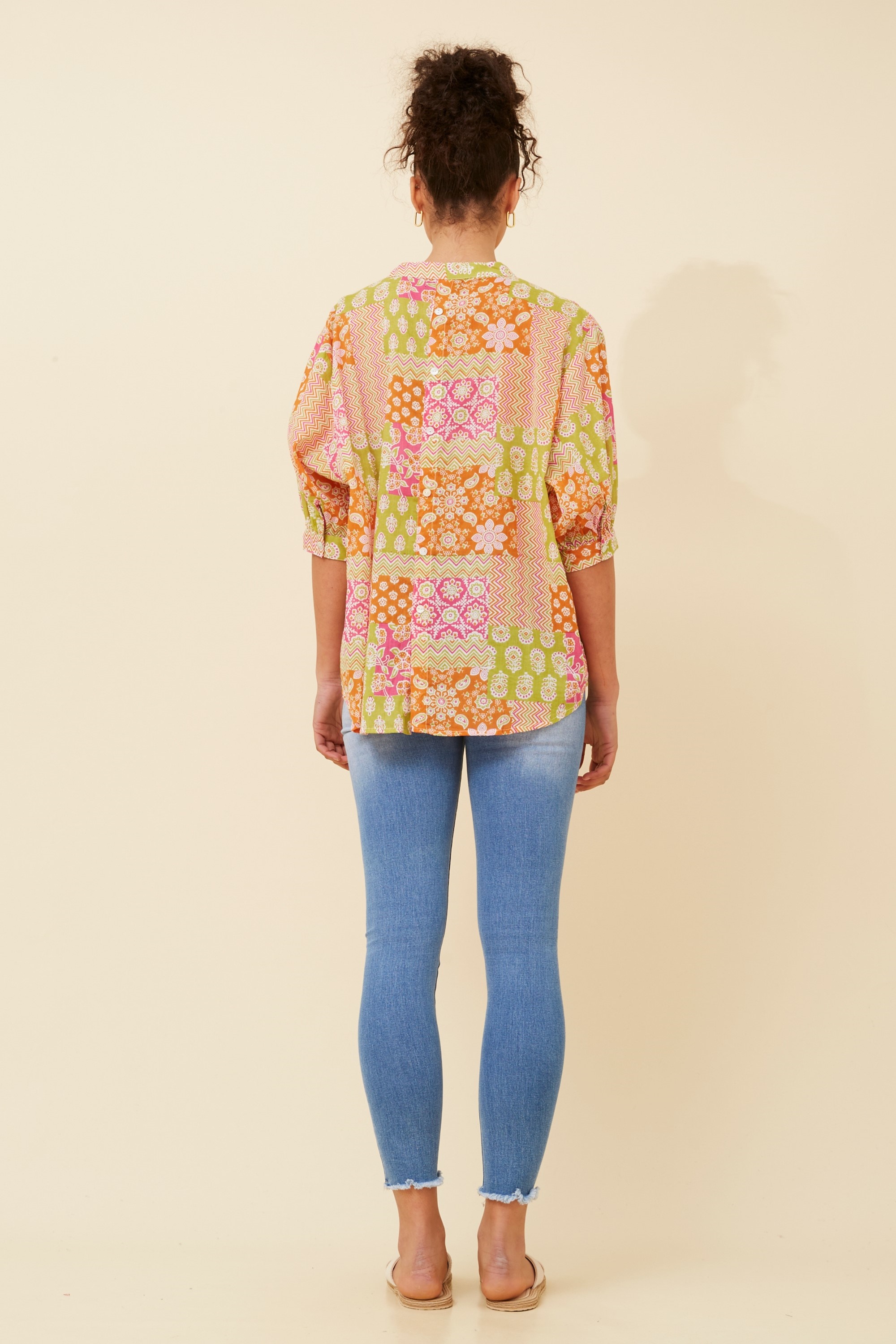 BELINA PATCHWORK PRINT SHIRT