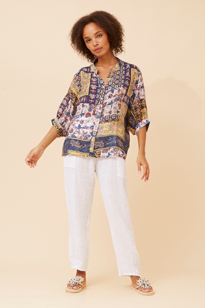 BELINA PATCHWORK PRINT SHIRT