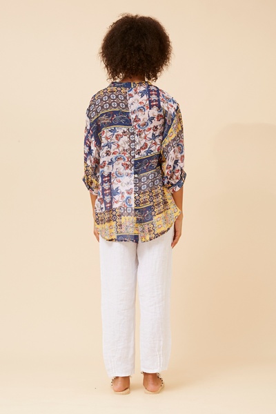 BELINA PATCHWORK PRINT SHIRT