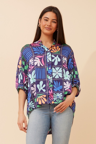 BELINA PATCHWORK  PRINT SHIRT