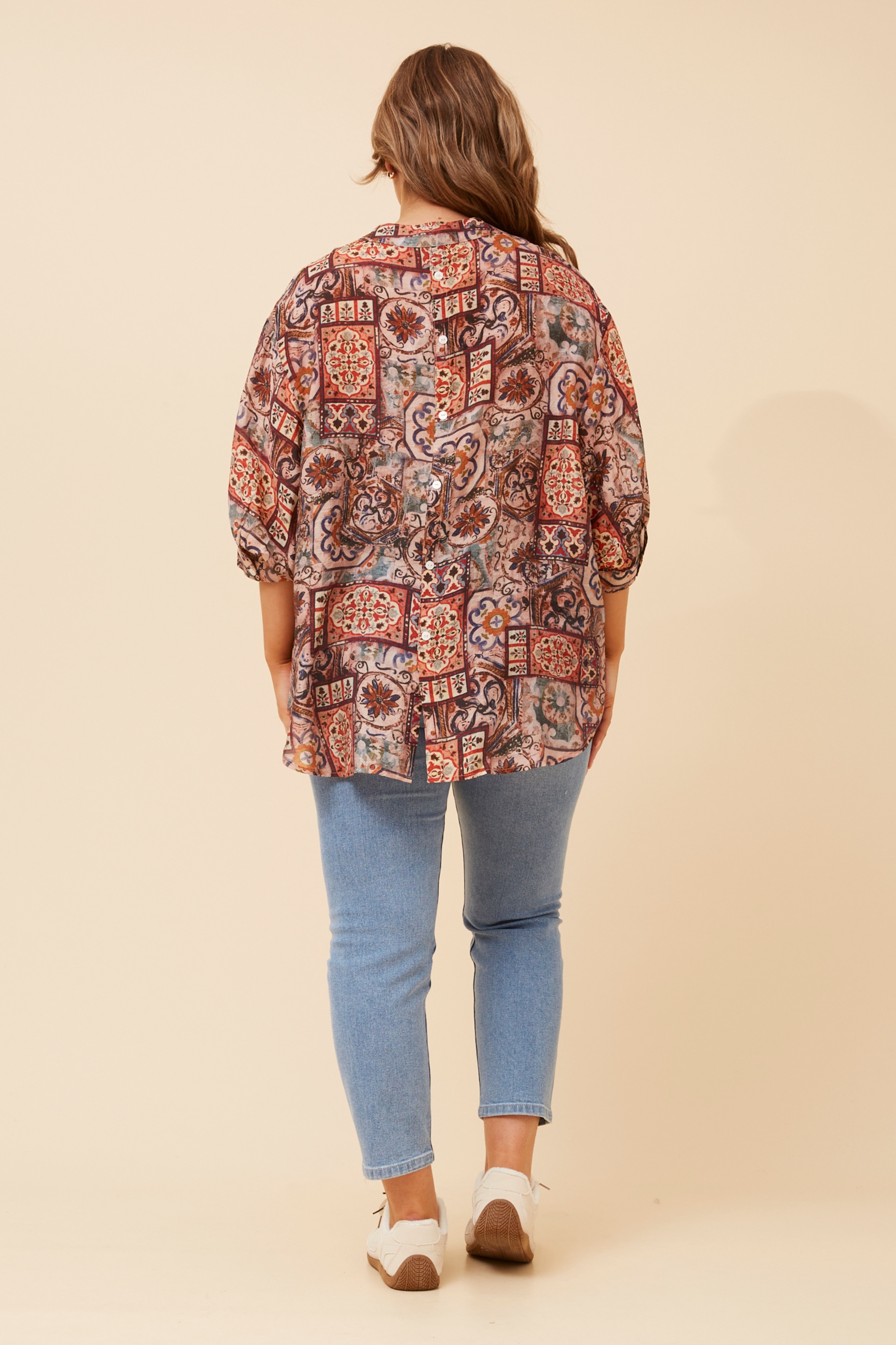 BELINA PATCHWORK PRINT SHIRT