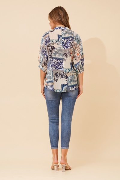 BELINA PATCHWORK PRINT SHIRT