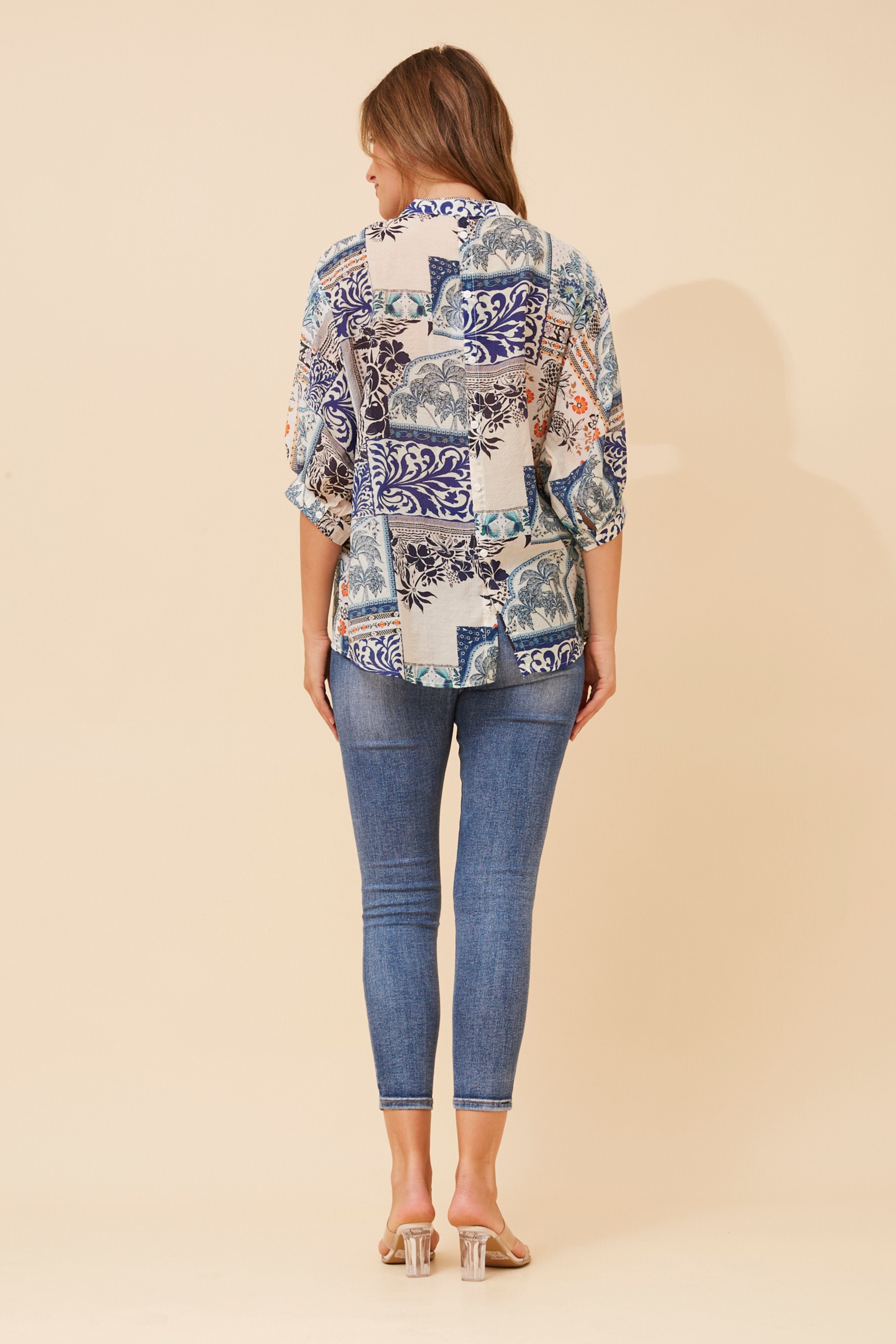 BELINA PATCHWORK PRINT SHIRT