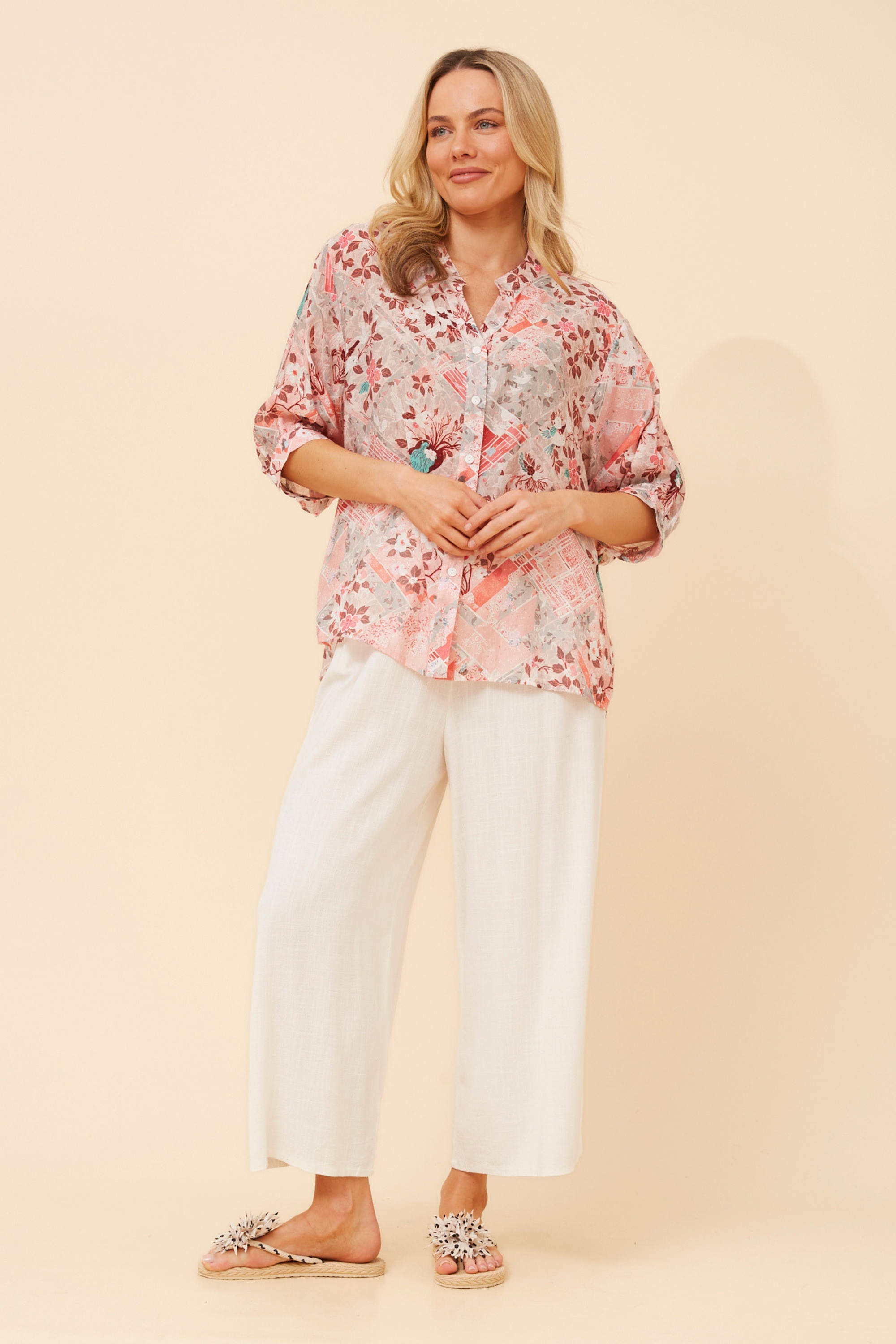 BELINA PATCHWORK PRINT SHIRT