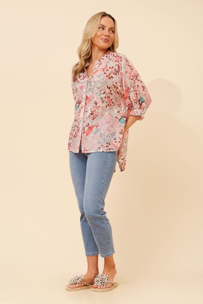 BELINA PATCHWORK PRINT SHIRT