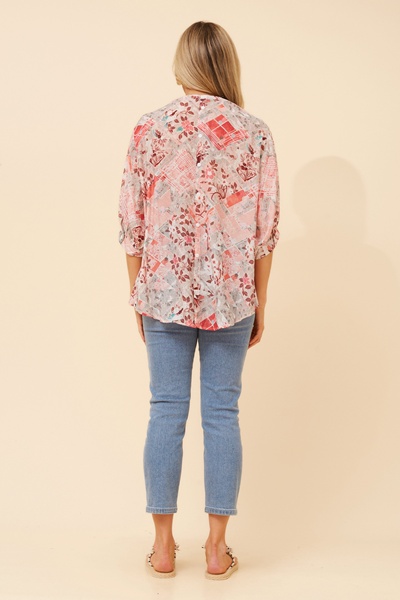 BELINA PATCHWORK PRINT SHIRT