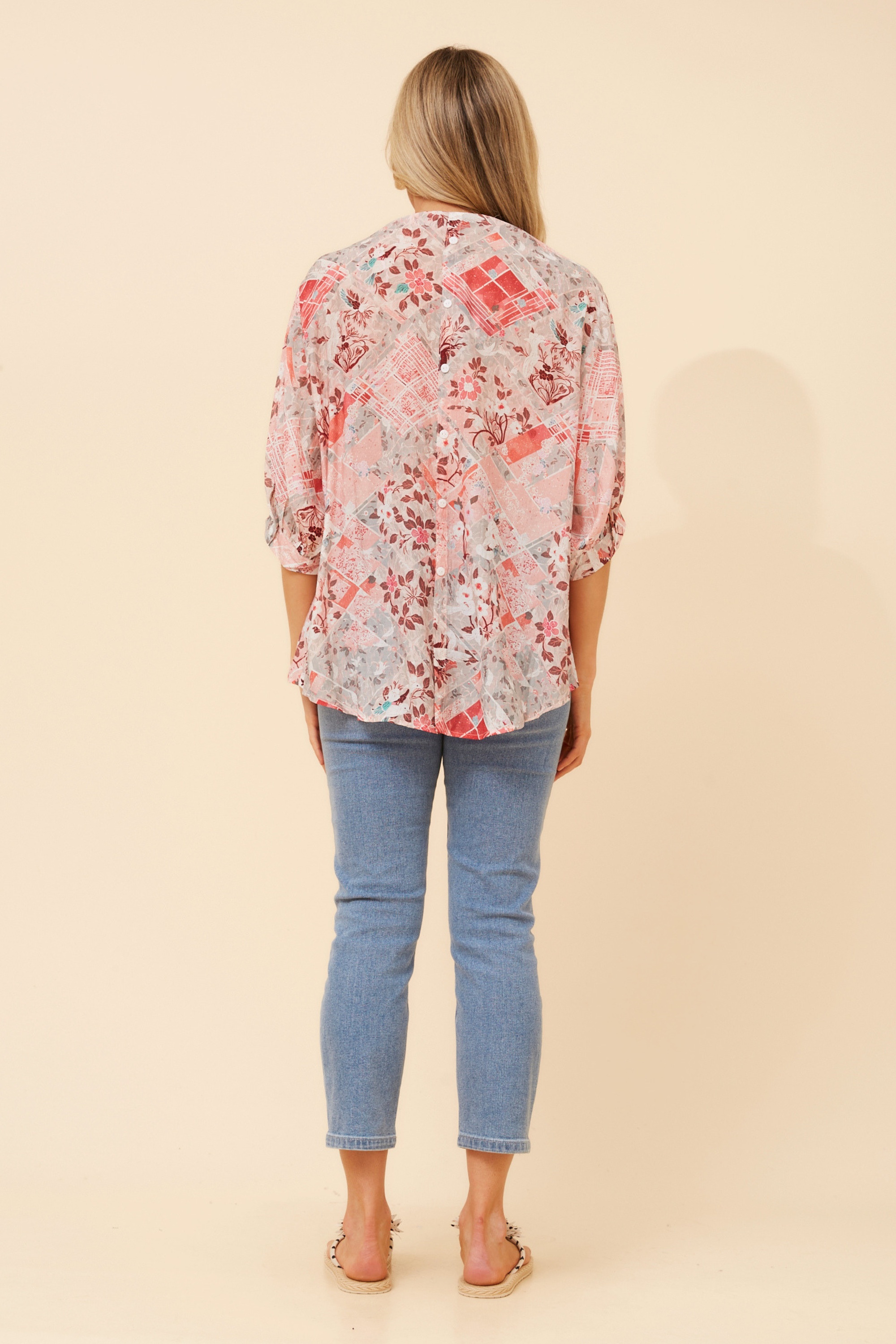BELINA PATCHWORK PRINT SHIRT