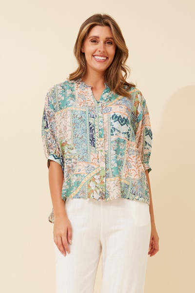 BELINA PATCHWORK PRINT TOP