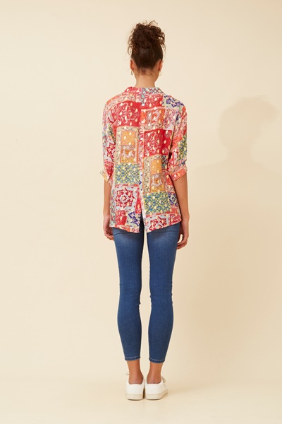 BELINA PATCHWORK PRINT TOP