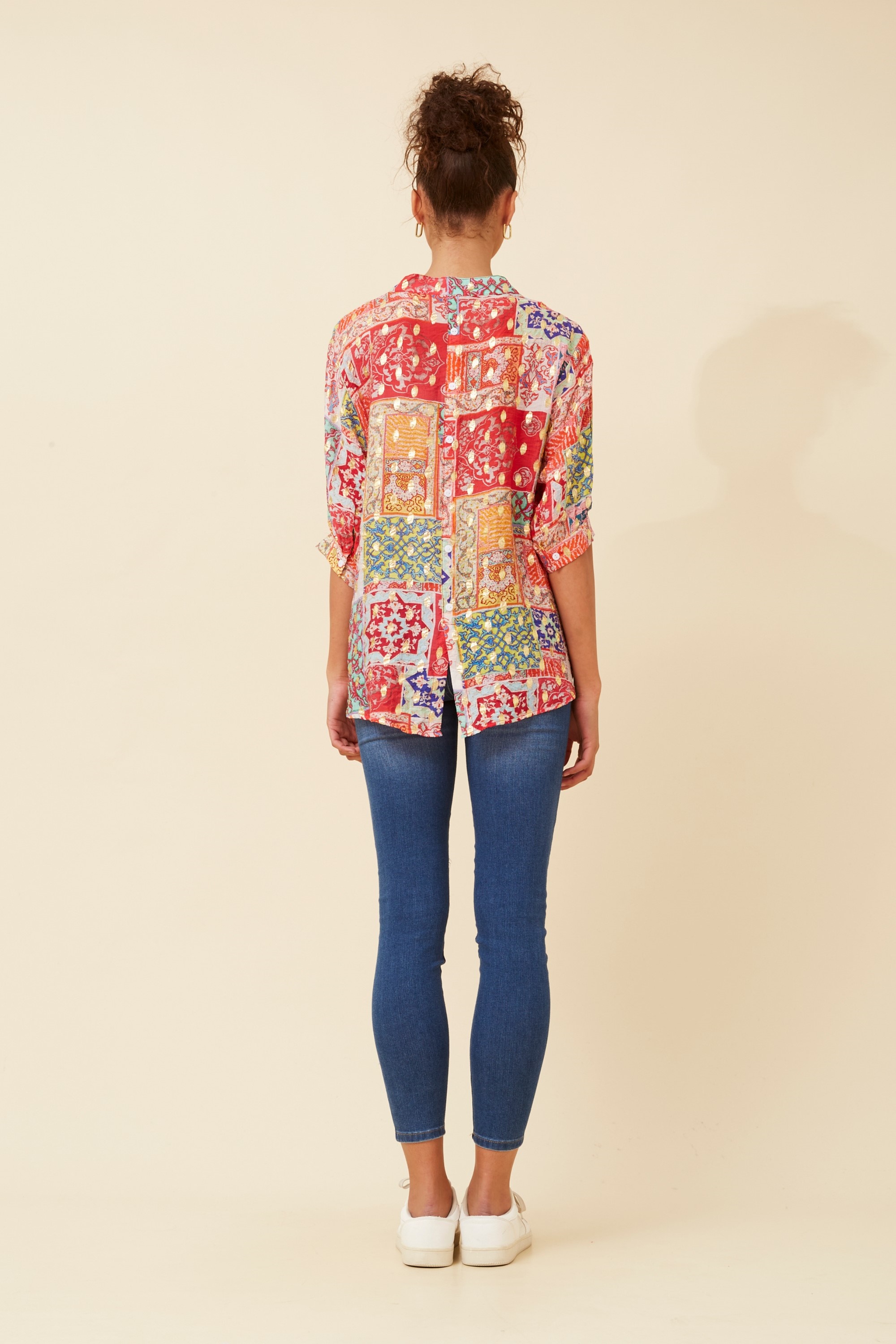BELINA PATCHWORK PRINT TOP