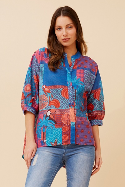 BELINA PATCHWORK PRINT TOP