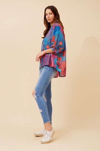 BELINA PATCHWORK PRINT TOP