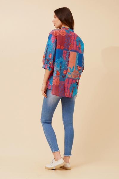 BELINA PATCHWORK PRINT TOP