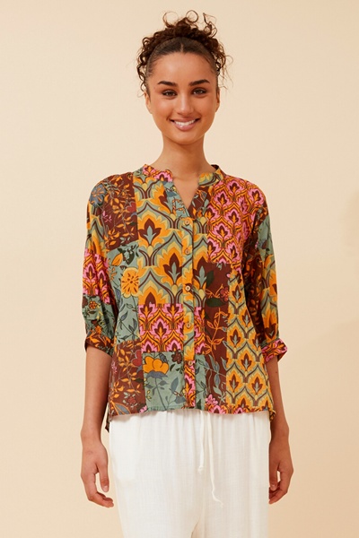 BELINA PATCHWORK PRINT TOP