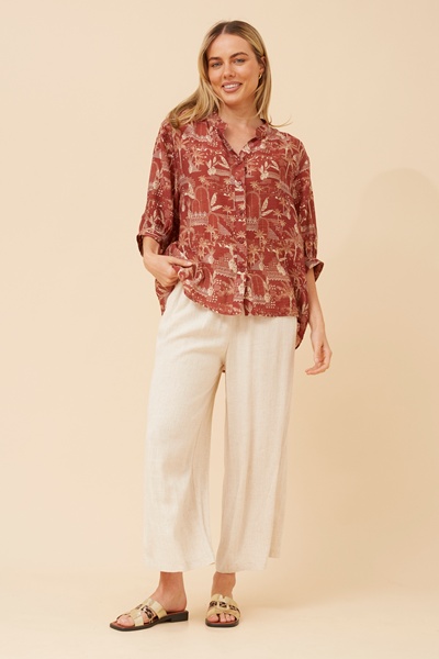 BELINA PLAM TREE PRINT TOP