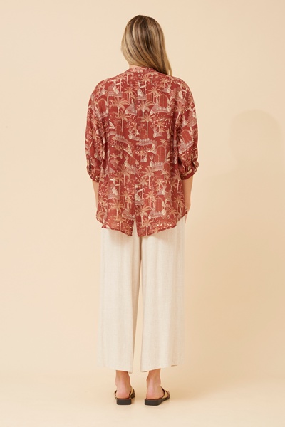 BELINA PLAM TREE PRINT TOP