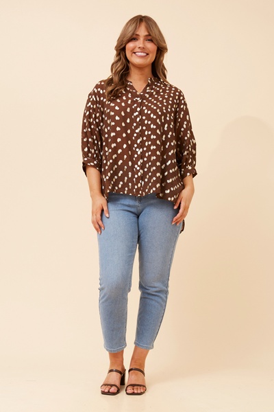 BELINA POLKA DOT PRINT SHIRT