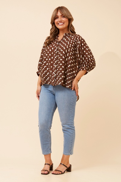 BELINA POLKA DOT PRINT SHIRT