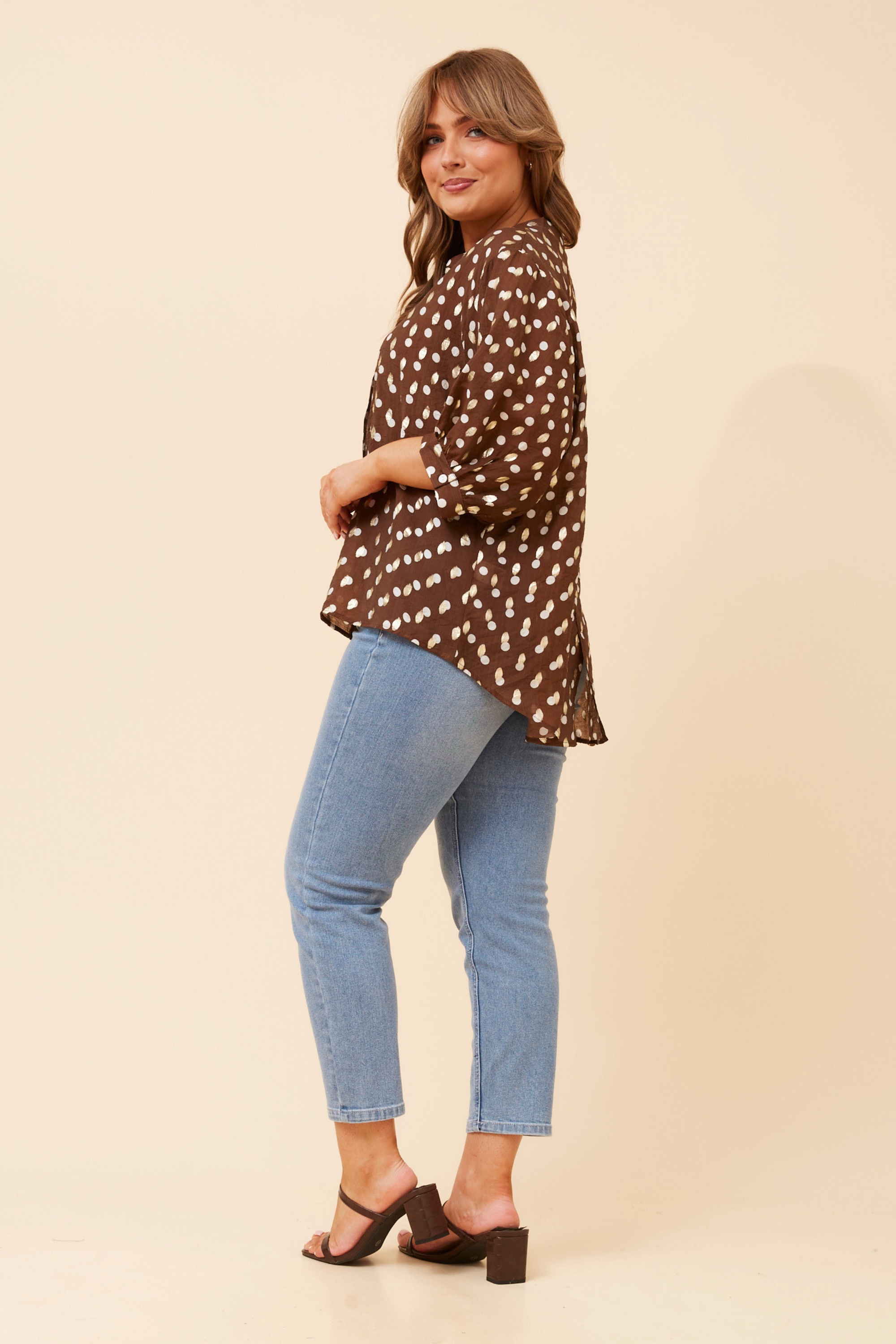 BELINA POLKA DOT PRINT SHIRT