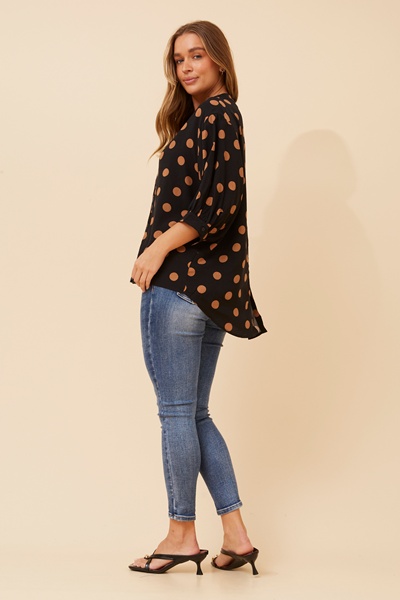 BELINA POLKA DOT PRINT SHIRT