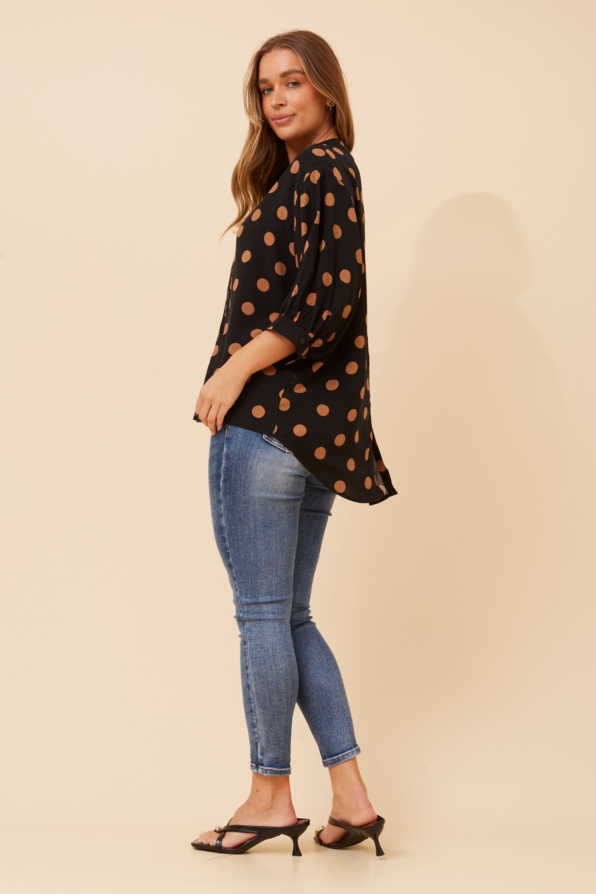 BELINA POLKA DOT PRINT SHIRT