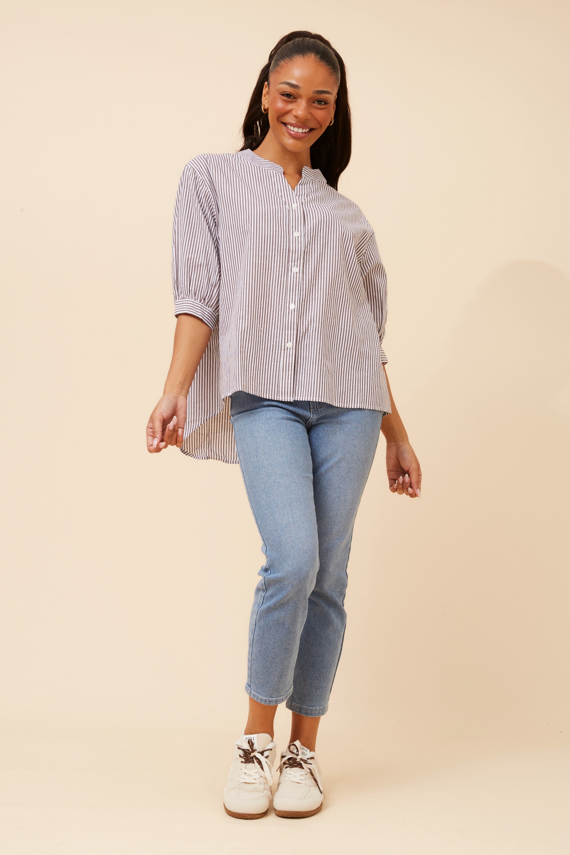 BELINA STRIPE PRINT SHIRT