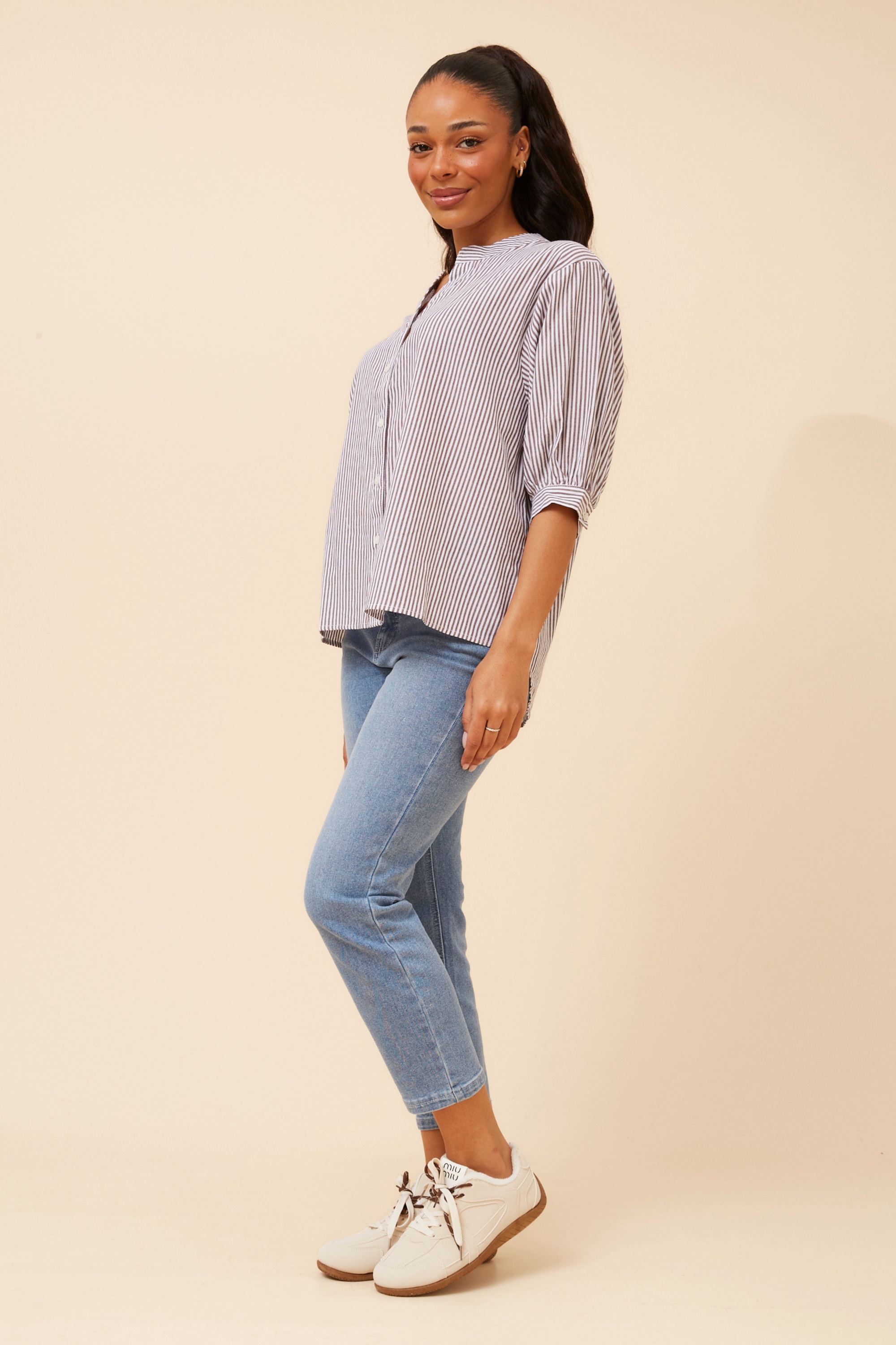 BELINA STRIPE PRINT SHIRT