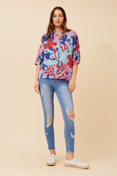 BELINA TROPICAL PRINT SHIRT