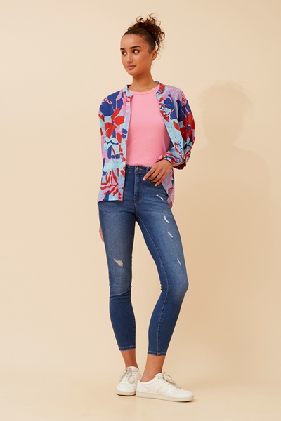 BELINA TROPICAL PRINT SHIRT