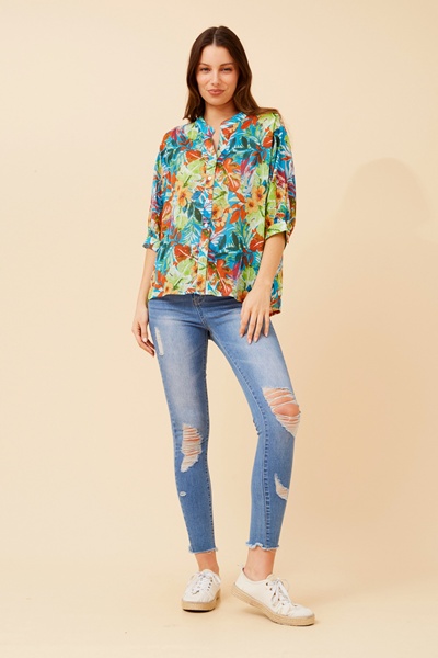 BELINA TROPICAL PRINT SHIRT