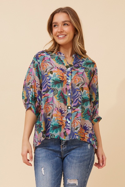 BELINA TROPICAL PRINT SHIRT
