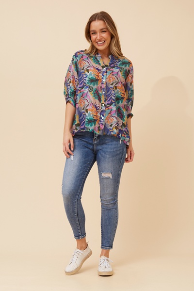 BELINA TROPICAL PRINT SHIRT