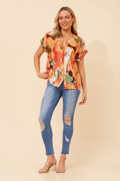 BELLA ABSTRACT PRINT TOP