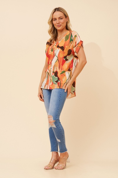 BELLA ABSTRACT PRINT TOP