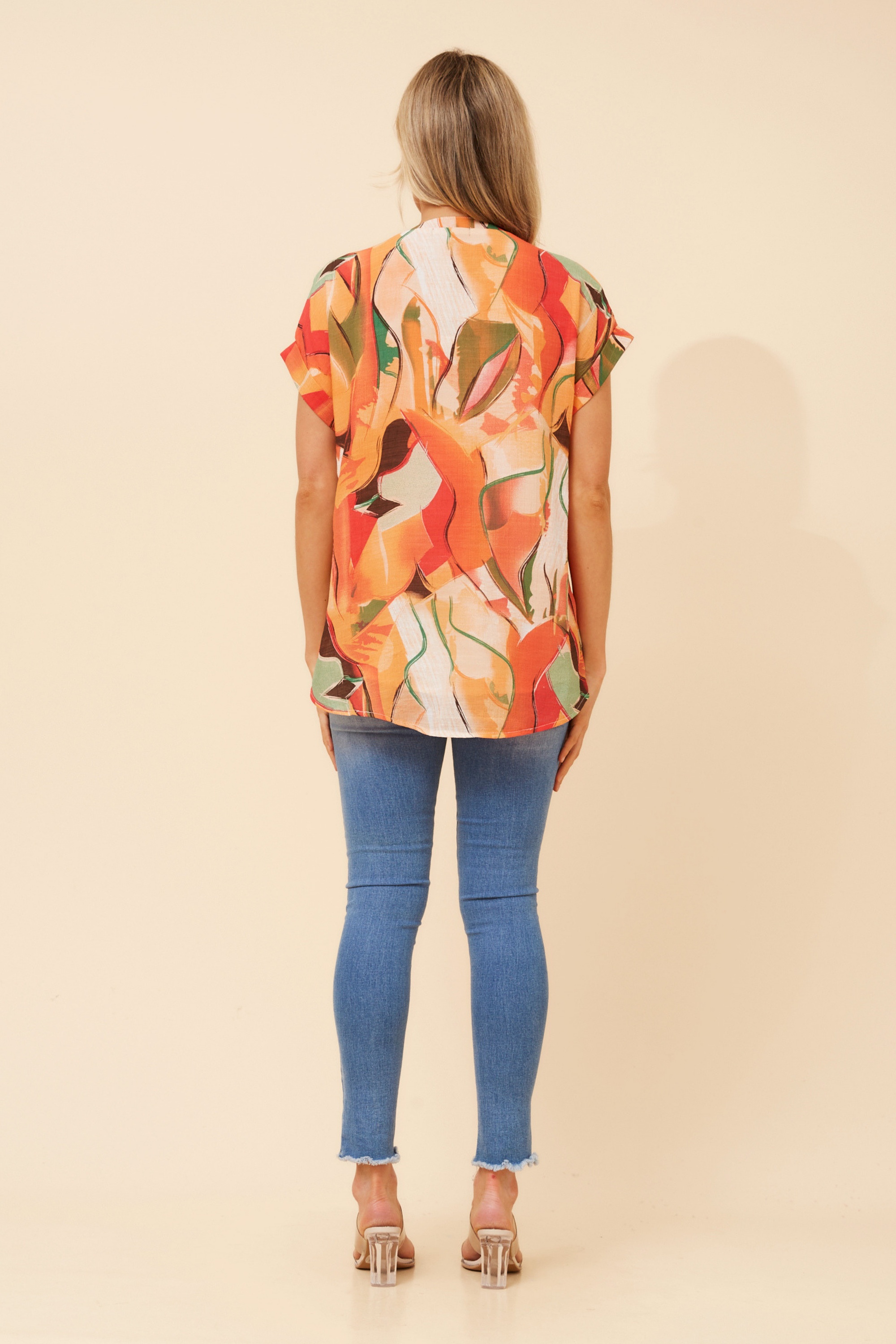 BELLA ABSTRACT PRINT TOP