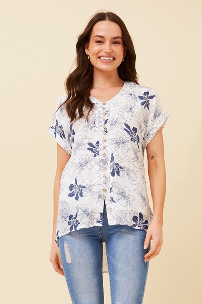 BELLA FLORAL DOUBLE LAYER TOP