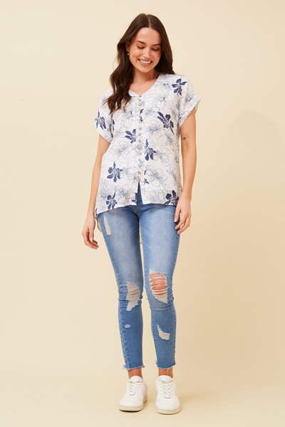 BELLA FLORAL DOUBLE LAYER TOP