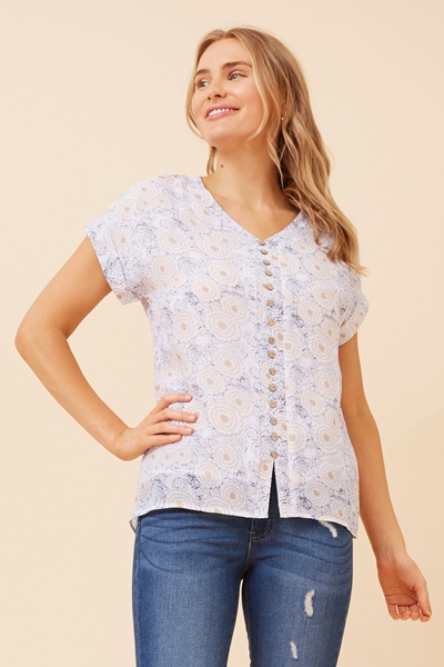 BELLA FLORAL DOUBLE LAYER TOP