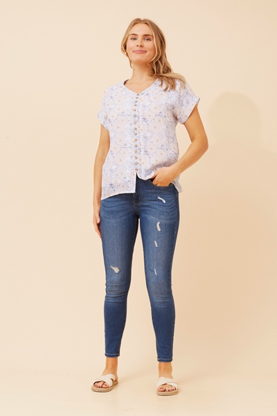 BELLA FLORAL DOUBLE LAYER TOP