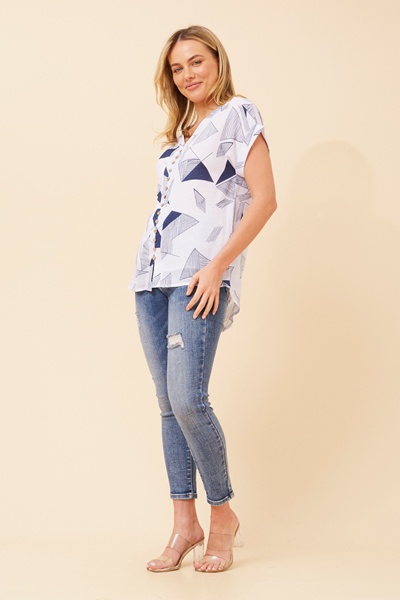 BELLA GEOMETRIC PRINT TOP