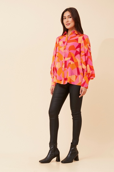 BELLE ABSTRACT PRINT SHIRT