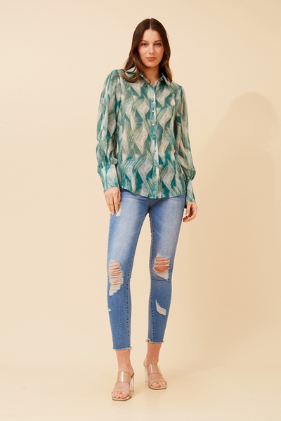 BELLE ABSTRACT PRINT SHIRT