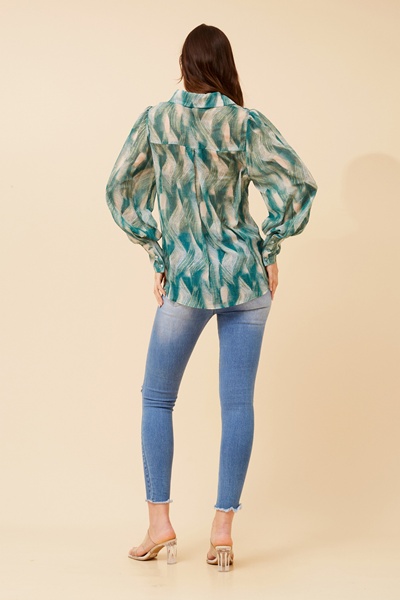 BELLE ABSTRACT PRINT SHIRT