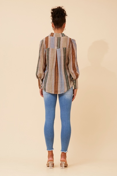 BELLE ABSTRACT PRINT SHIRT